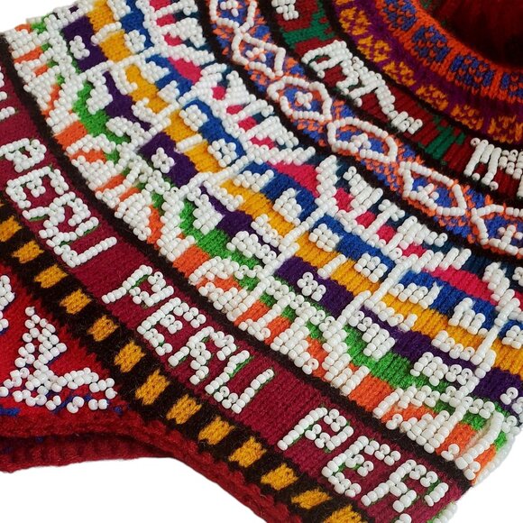 Chullo Beanie Hat Inca Warrior – Unisex Wool Andean Warmth, Gift ideas Celebrate - Picture 2 of 3